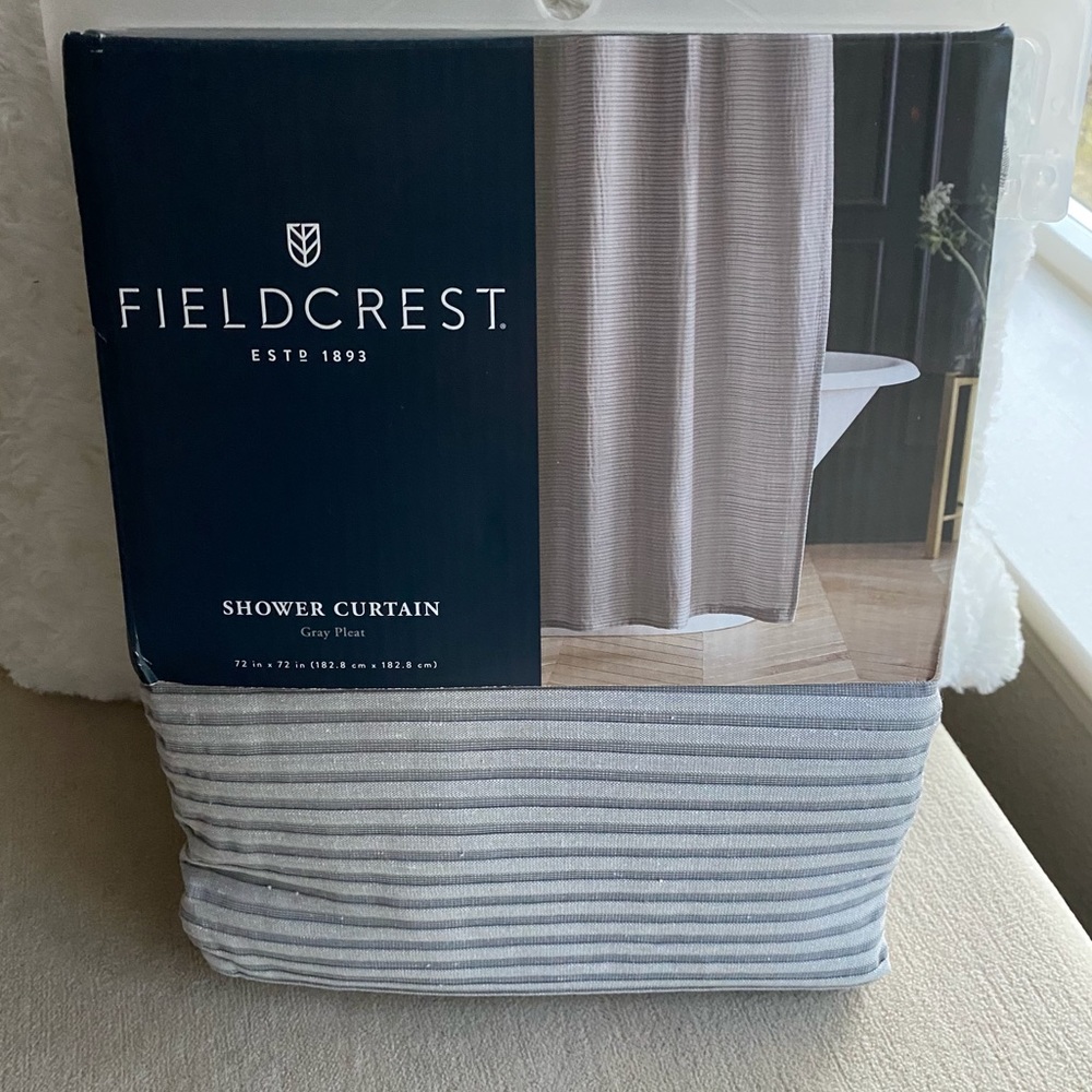 Gray Fabric Shower Curtain by FIELDCREST NWT